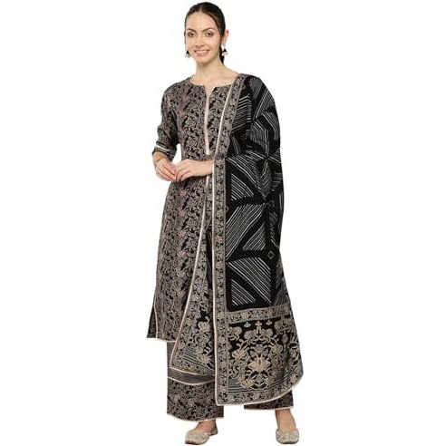 Libas Women's Silk Blend Kurta Sets (34614_Blue
