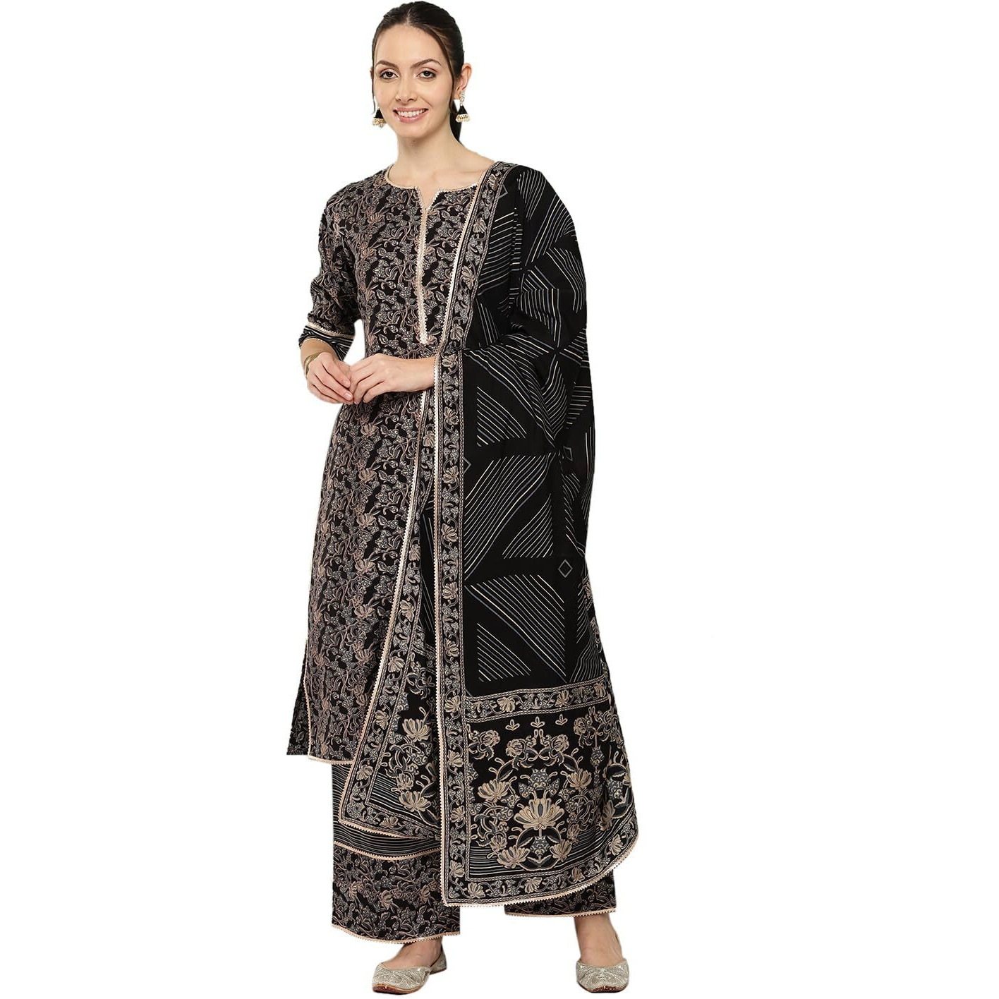 Libas Women's Silk Blend Kurta Sets (34614_Blue