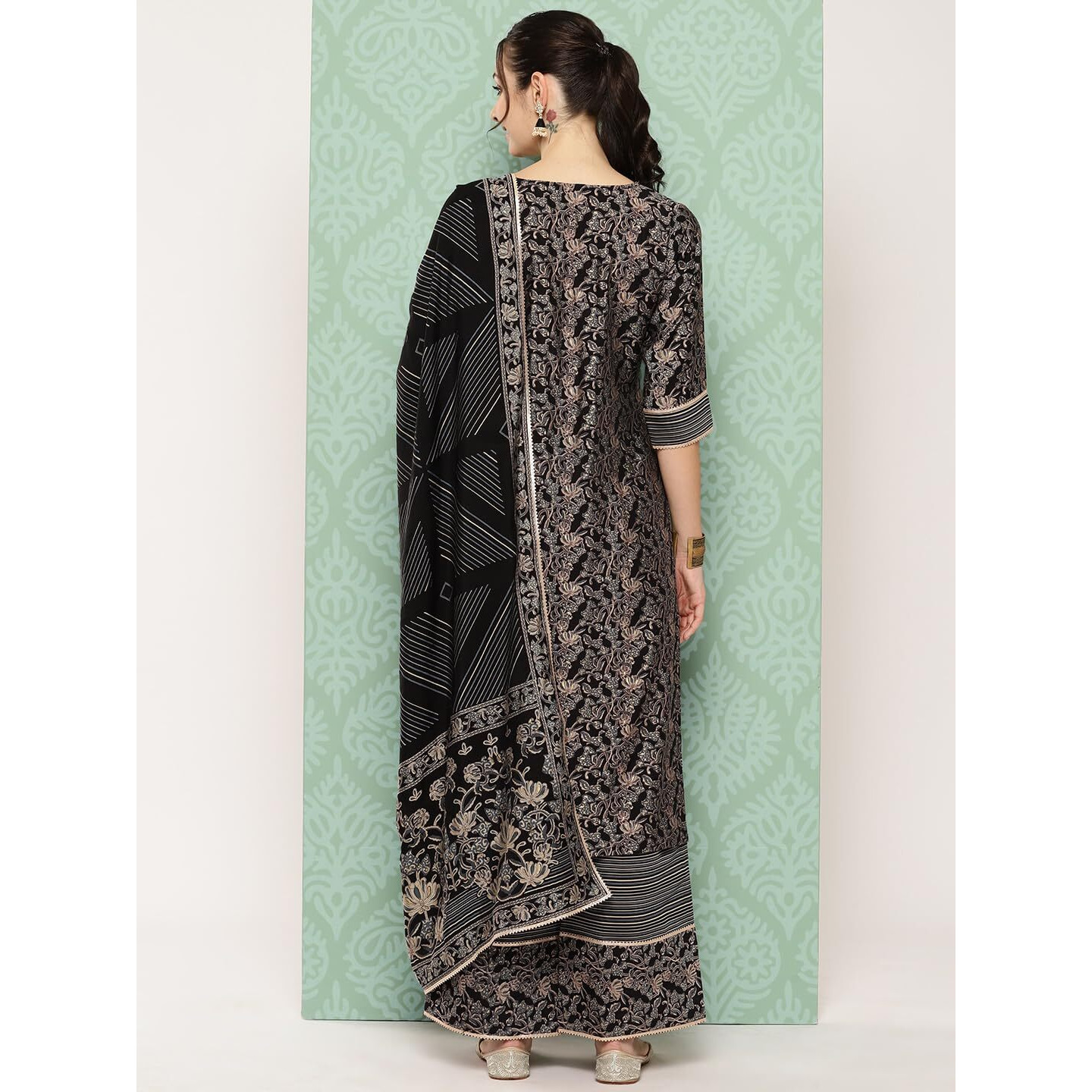 Libas Women's Silk Blend Kurta Sets (34614_Blue