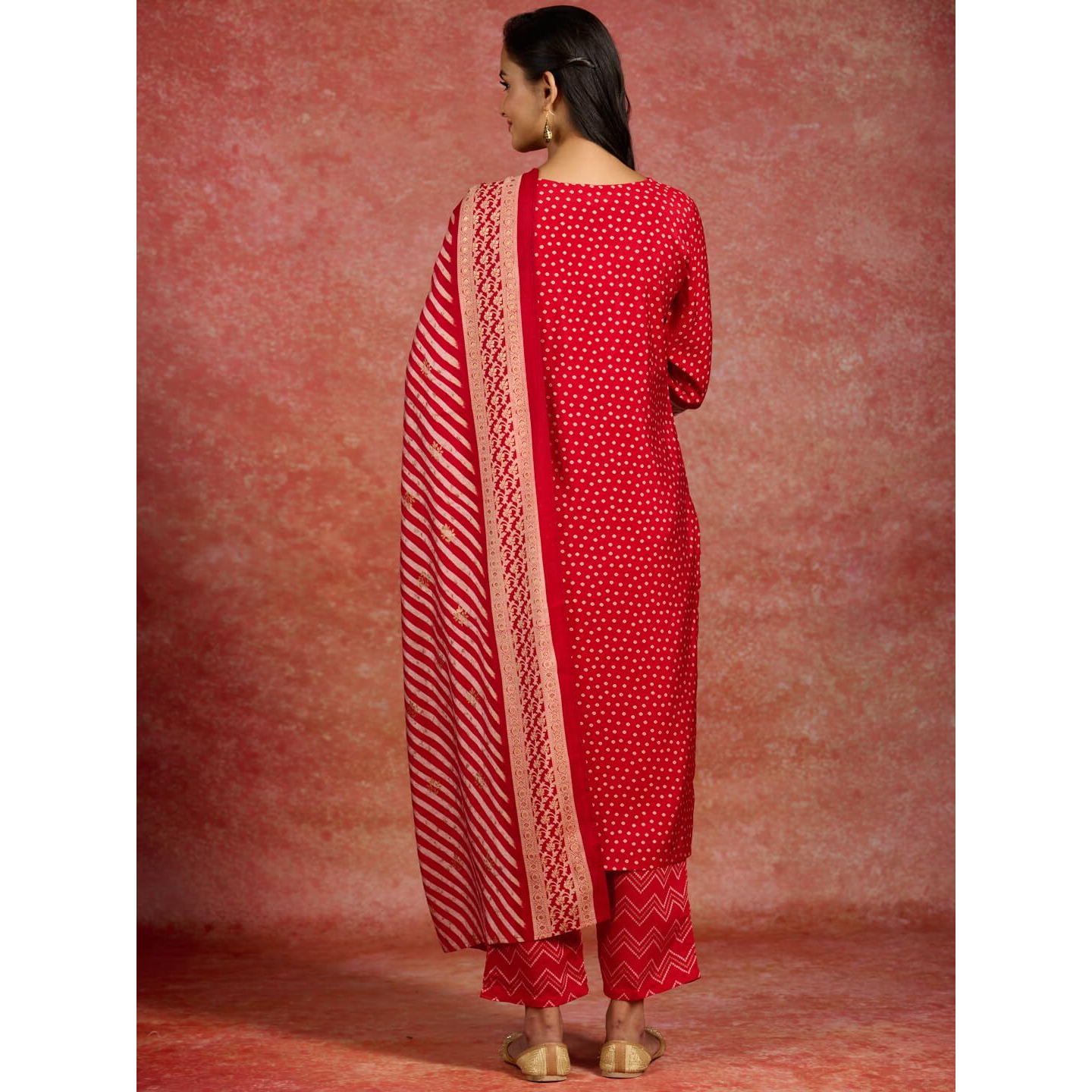 Libas Women's Silk Blend Kurta Sets (34621_Red