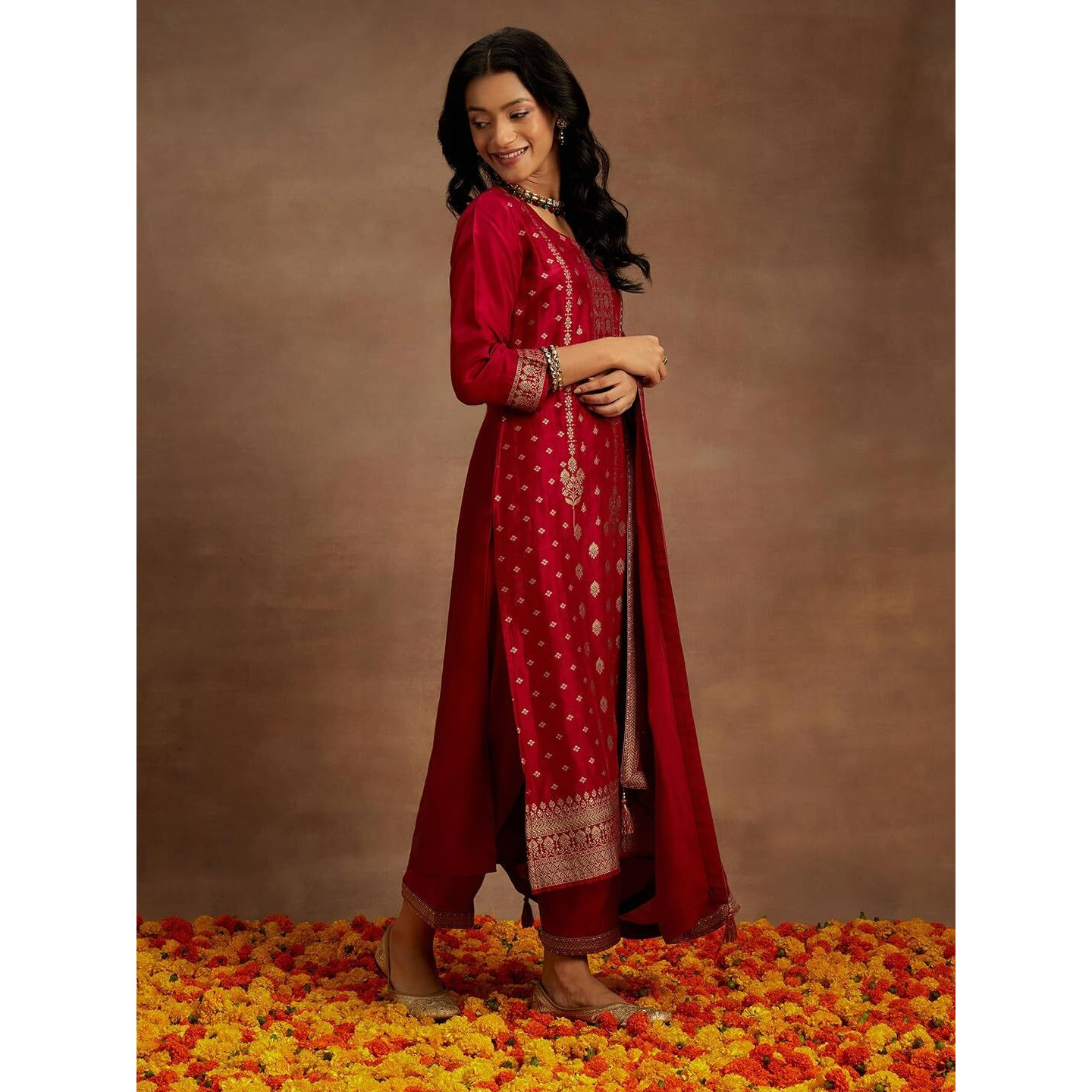 Libas Women's Silk Blend Kurta Sets (48047_Pink