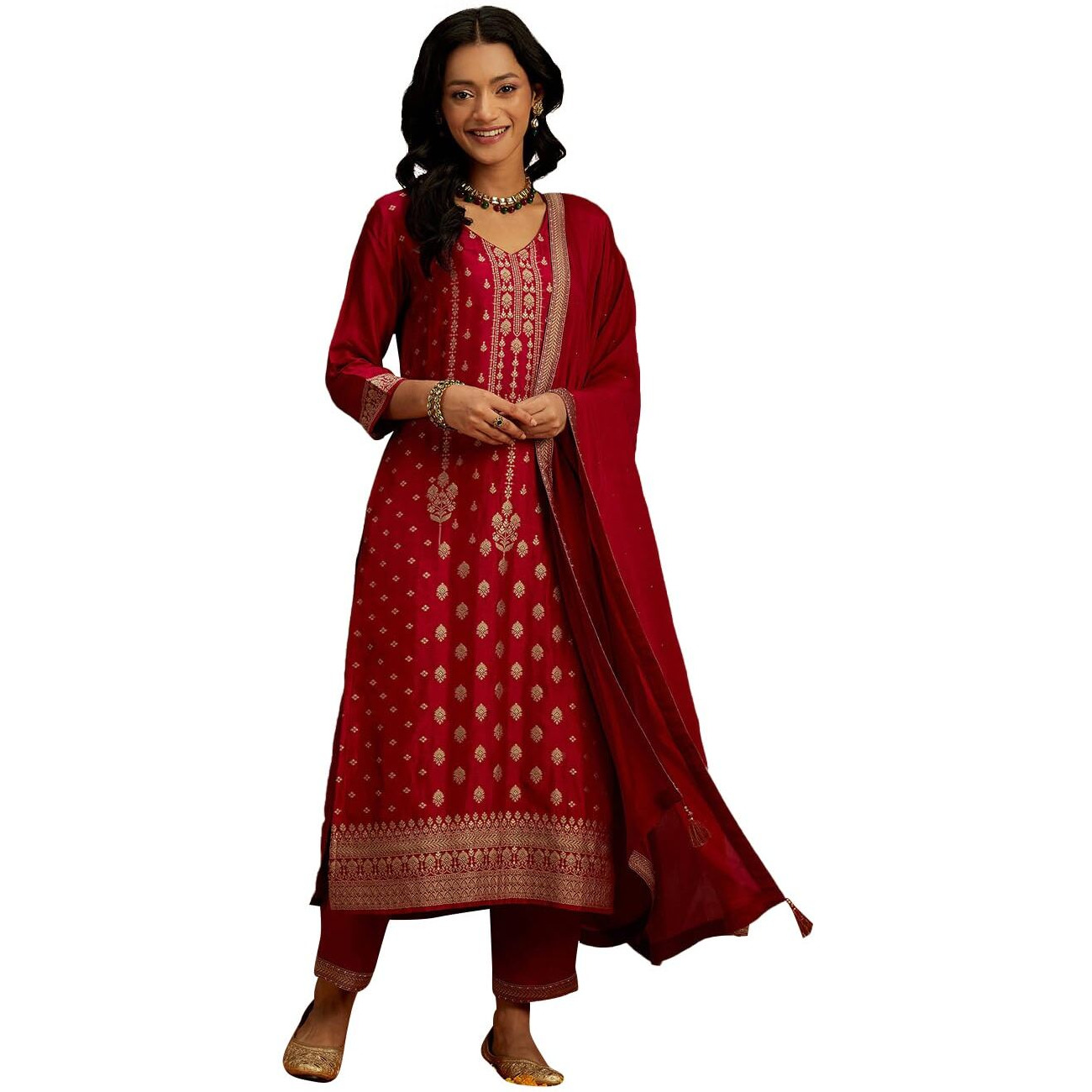 Libas Women's Silk Blend Kurta Sets (48047_Pink
