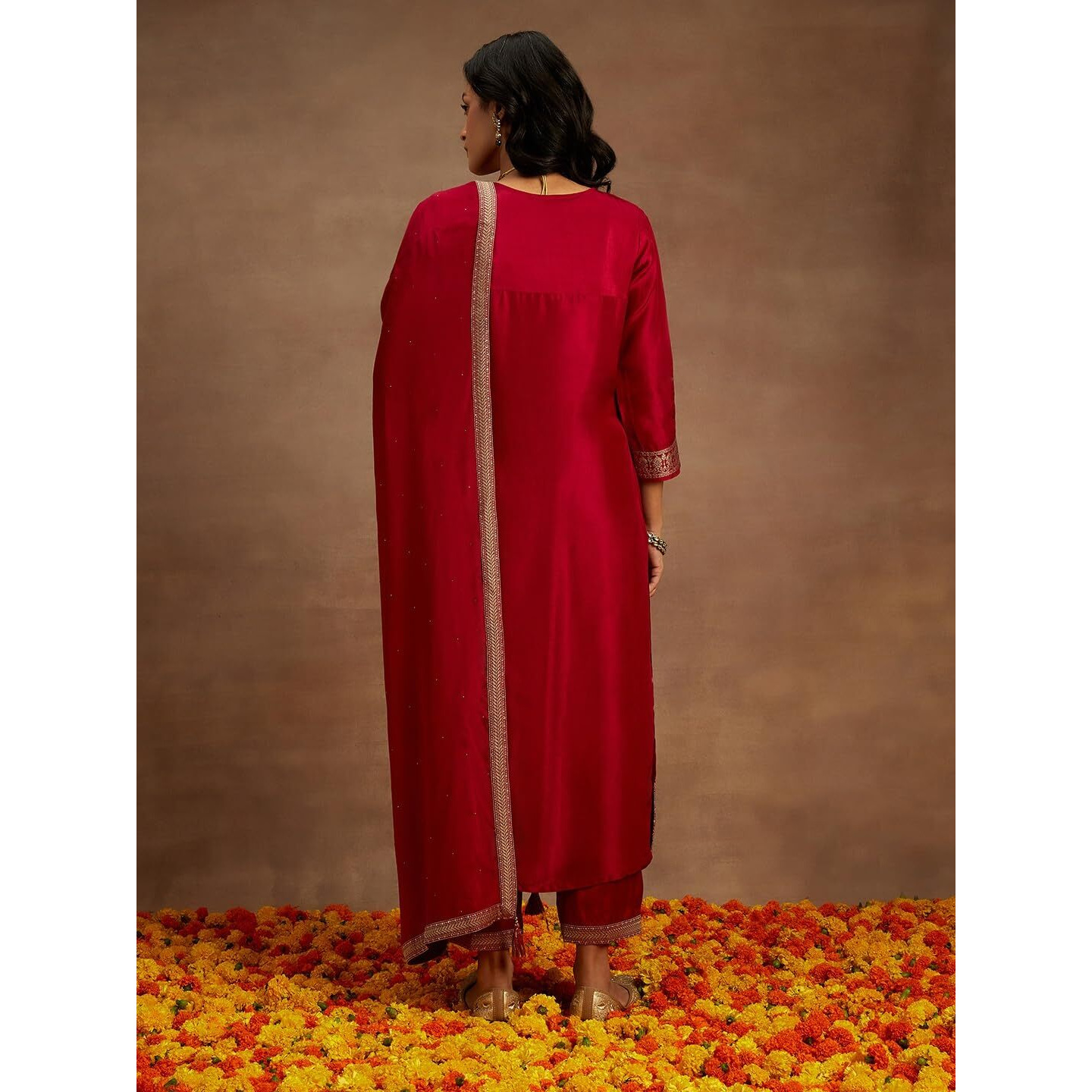 Libas Women's Silk Blend Kurta Sets (48047_Pink