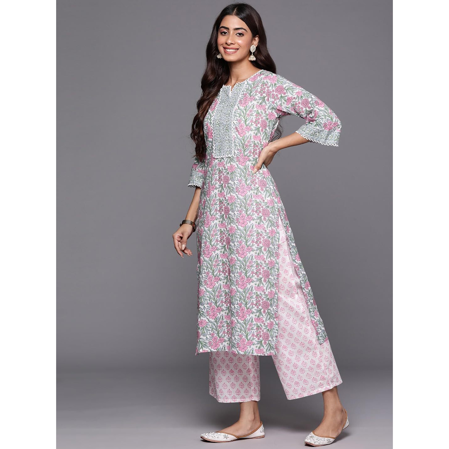 Libas Women's Cotton Kurta Sets (34800_Pink_Xs)