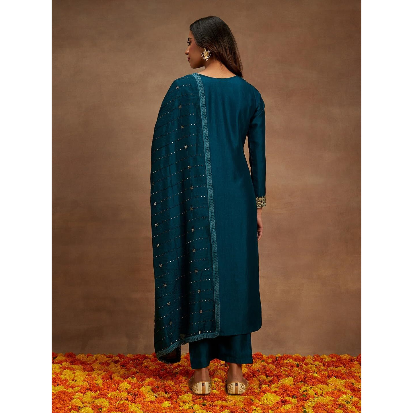 Libas Women's Silk Kurta Sets (48067_Teal
