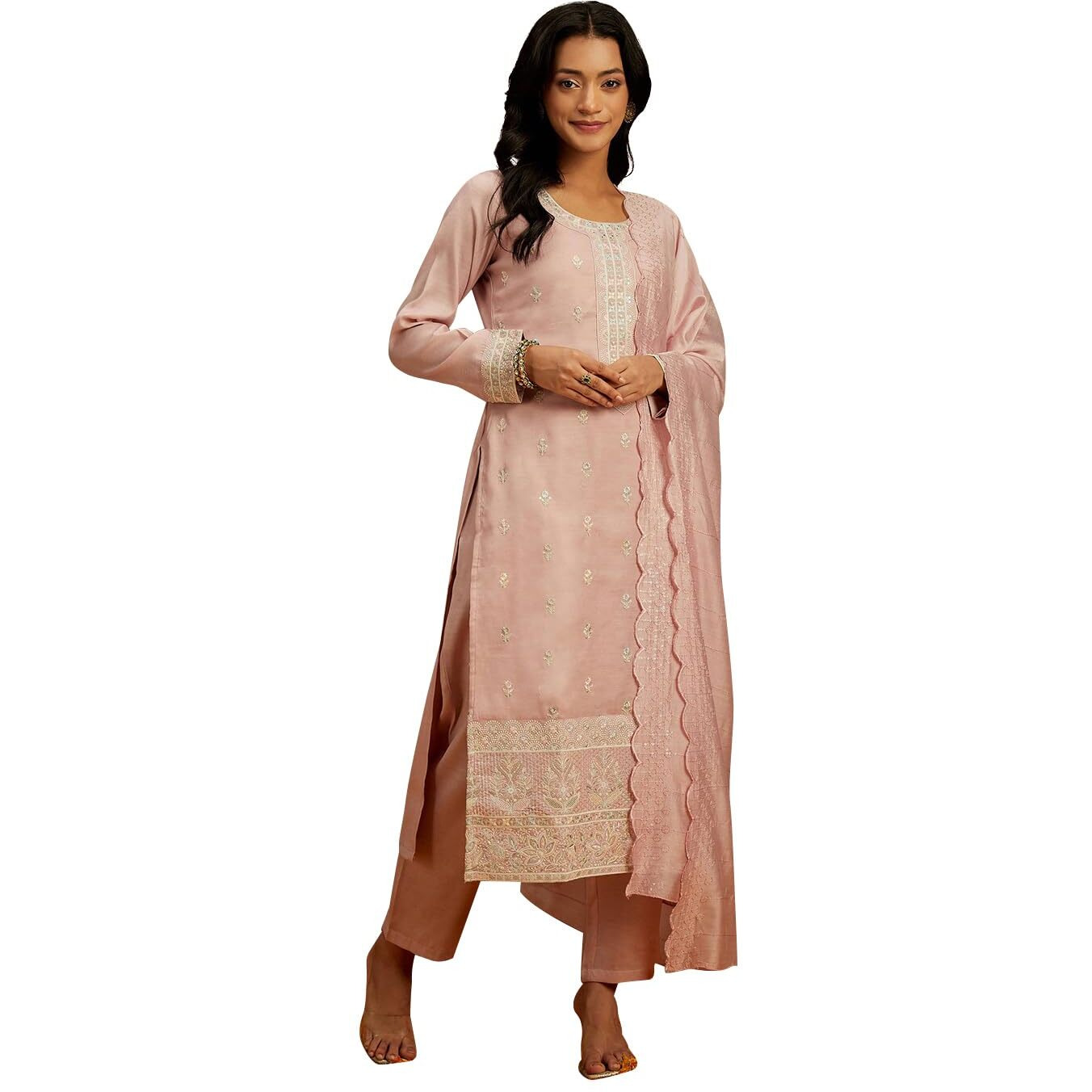 Libas Women's Pure Silk Kurta Sets (48066_Pink