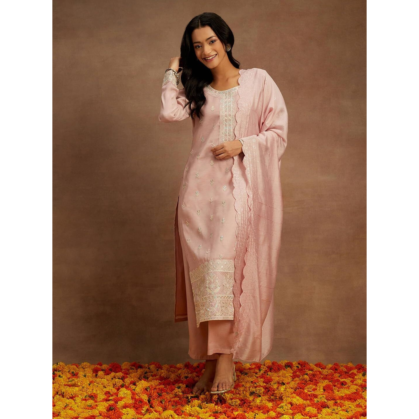 Libas Women's Pure Silk Kurta Sets (48066_Pink
