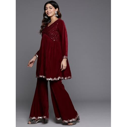 Libas Women's Velvet Kurta Set (34824