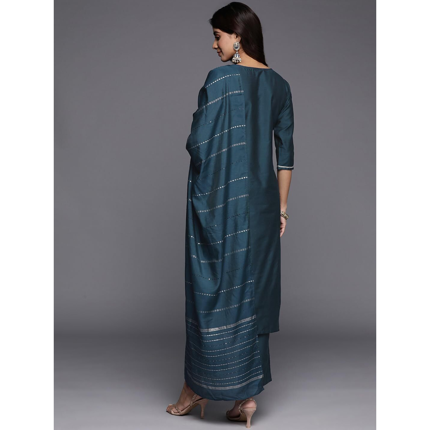 Libas Women's Silk Blend Kurta Sets (Gs800_Blue_Xs)