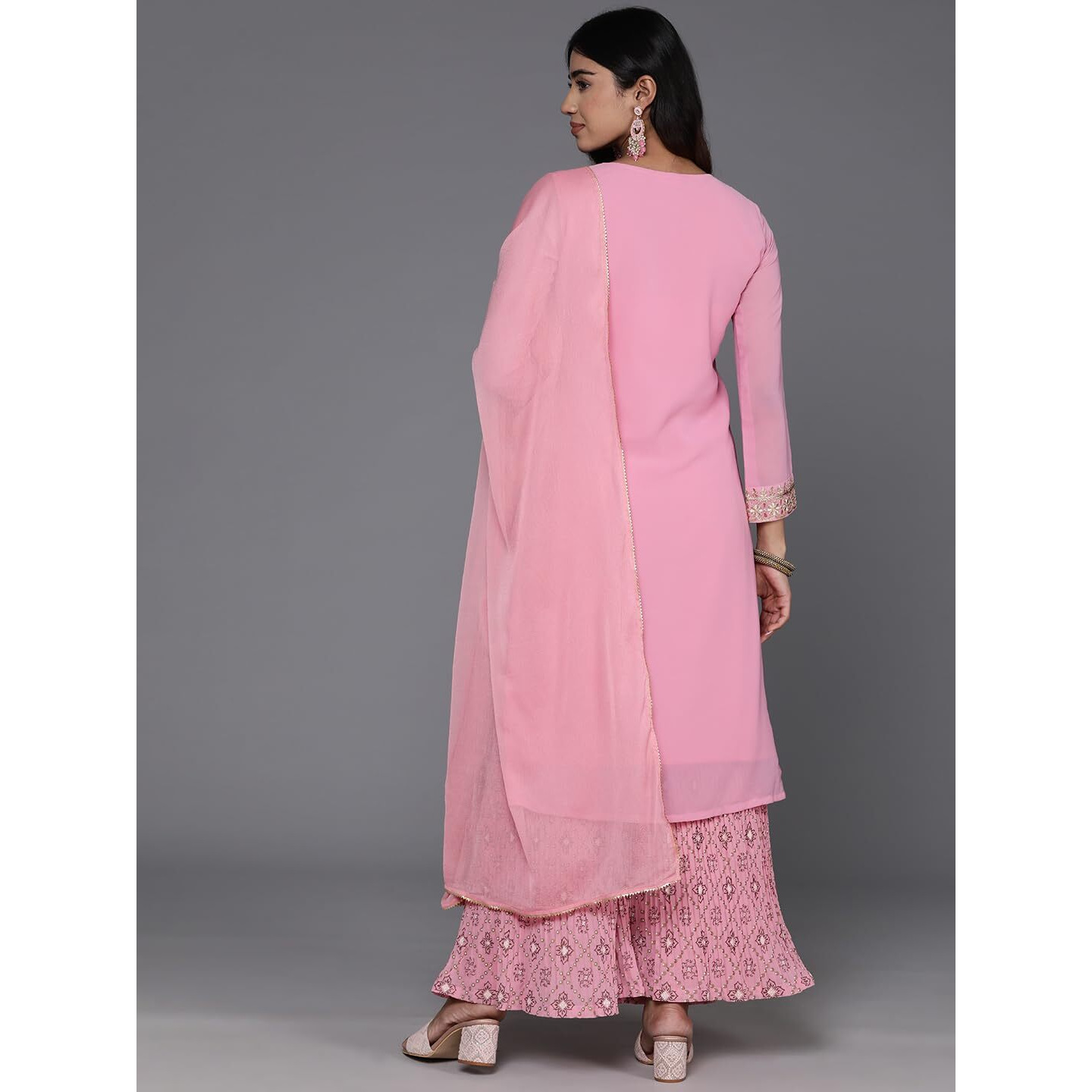 Libas Women's Georgette Kurta Sets (48390_Pink