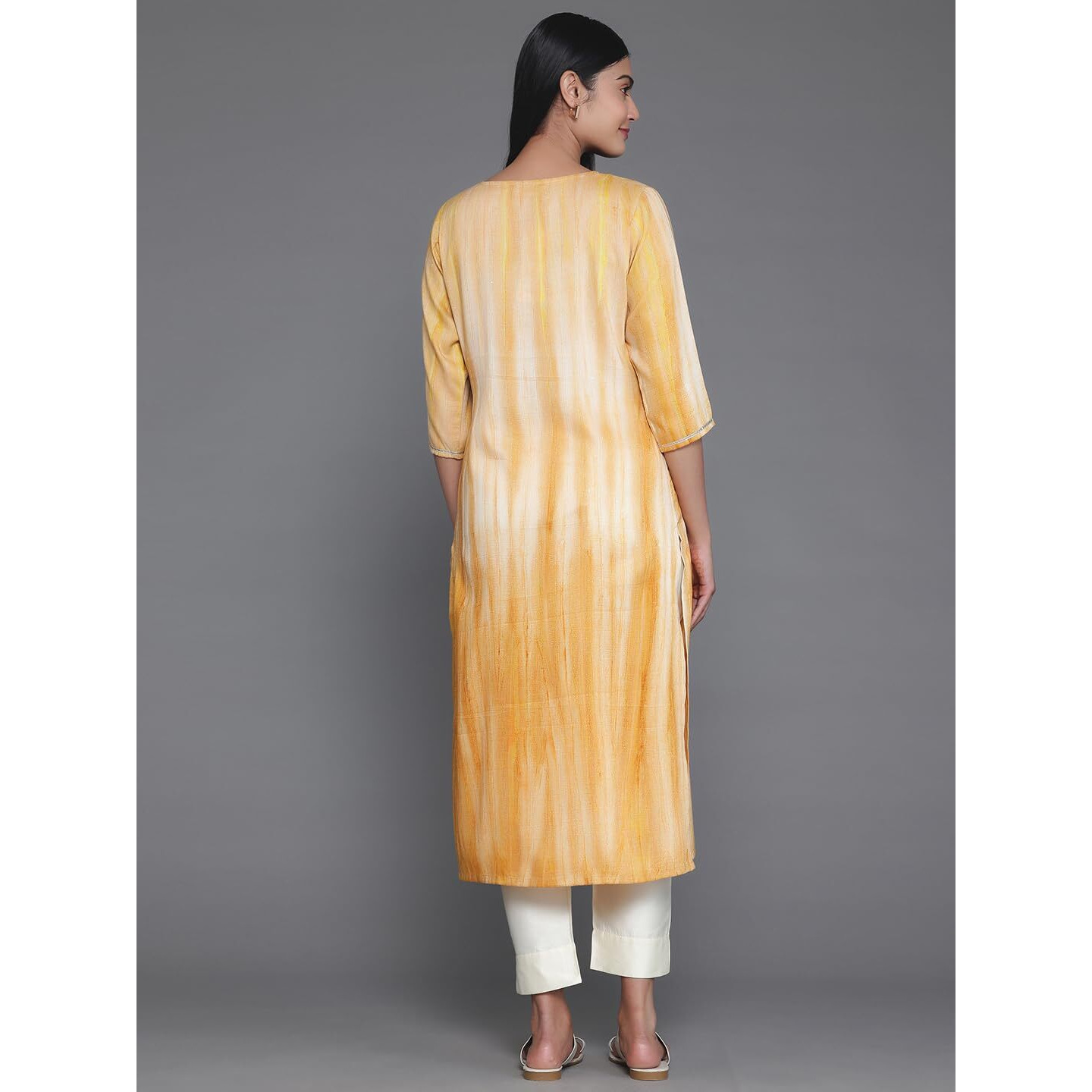 Libas Women's Cotton Regular Kurta (26818_Yellow