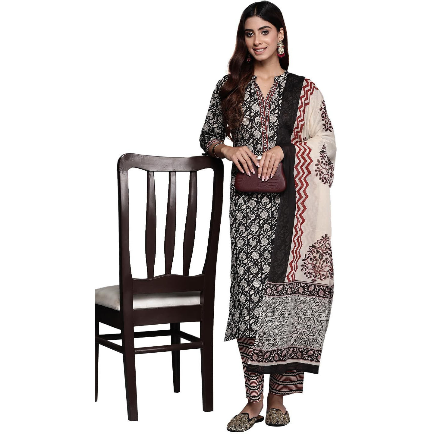 Libas Women's Cotton Kurta Sets (34940_Black