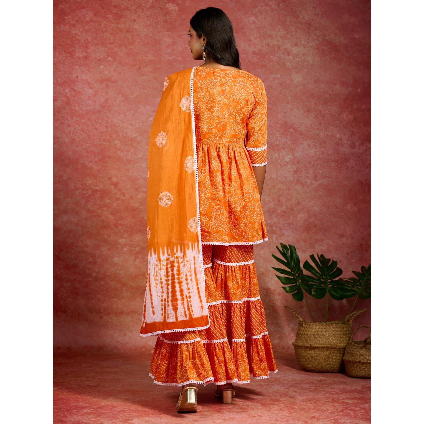Libas Women's Cotton Kurta Set (35233_Orange
