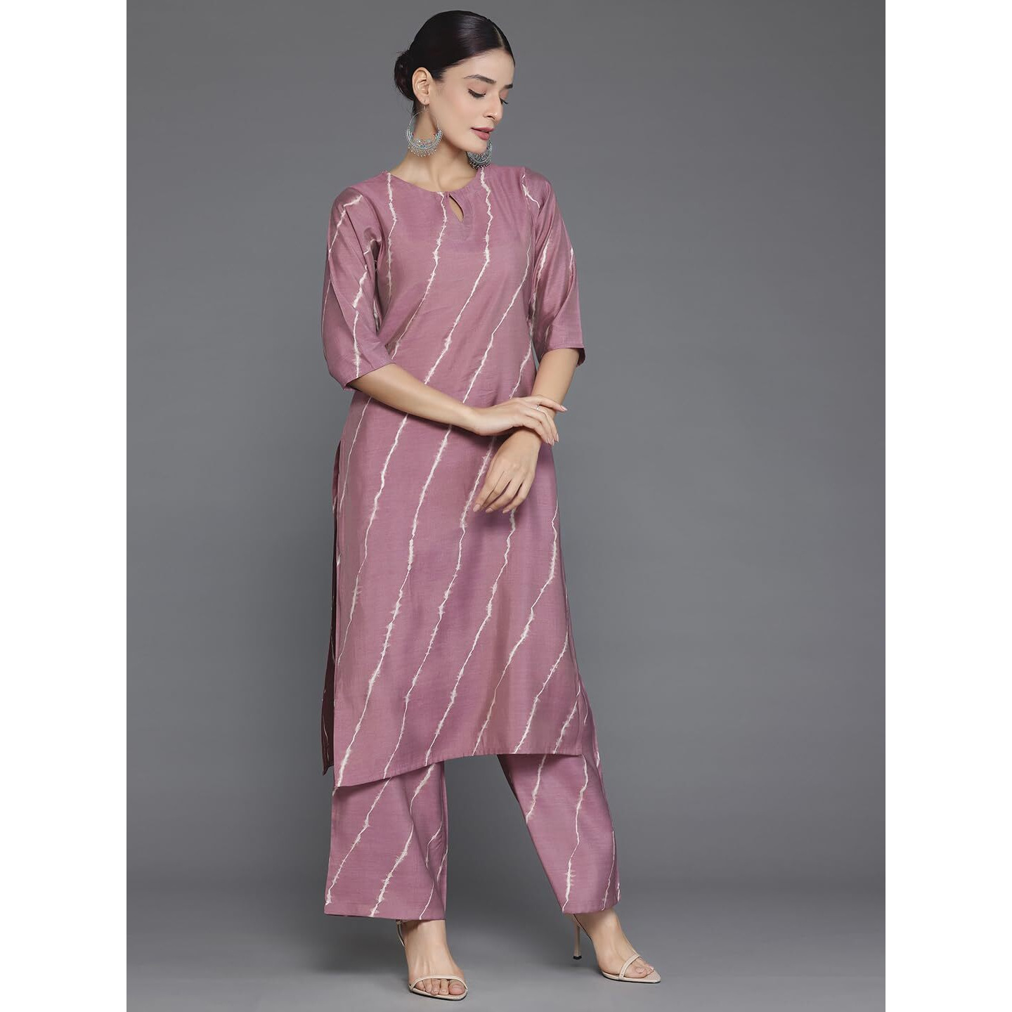 Libas Women's Silk Blend Kurta Sets (35294_Mauve