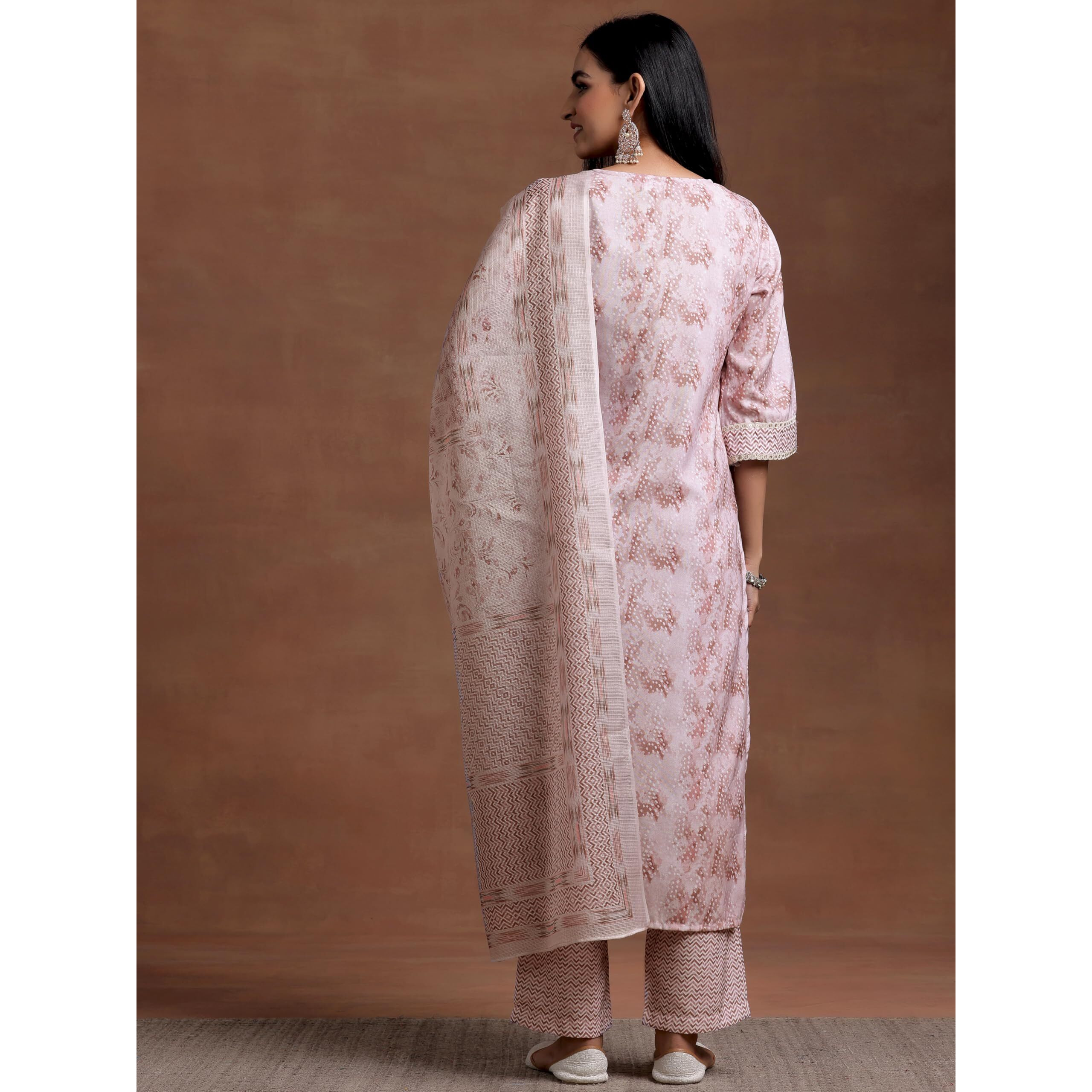 Libas Women's Cotton Blend Kurta Set (35377_Beige