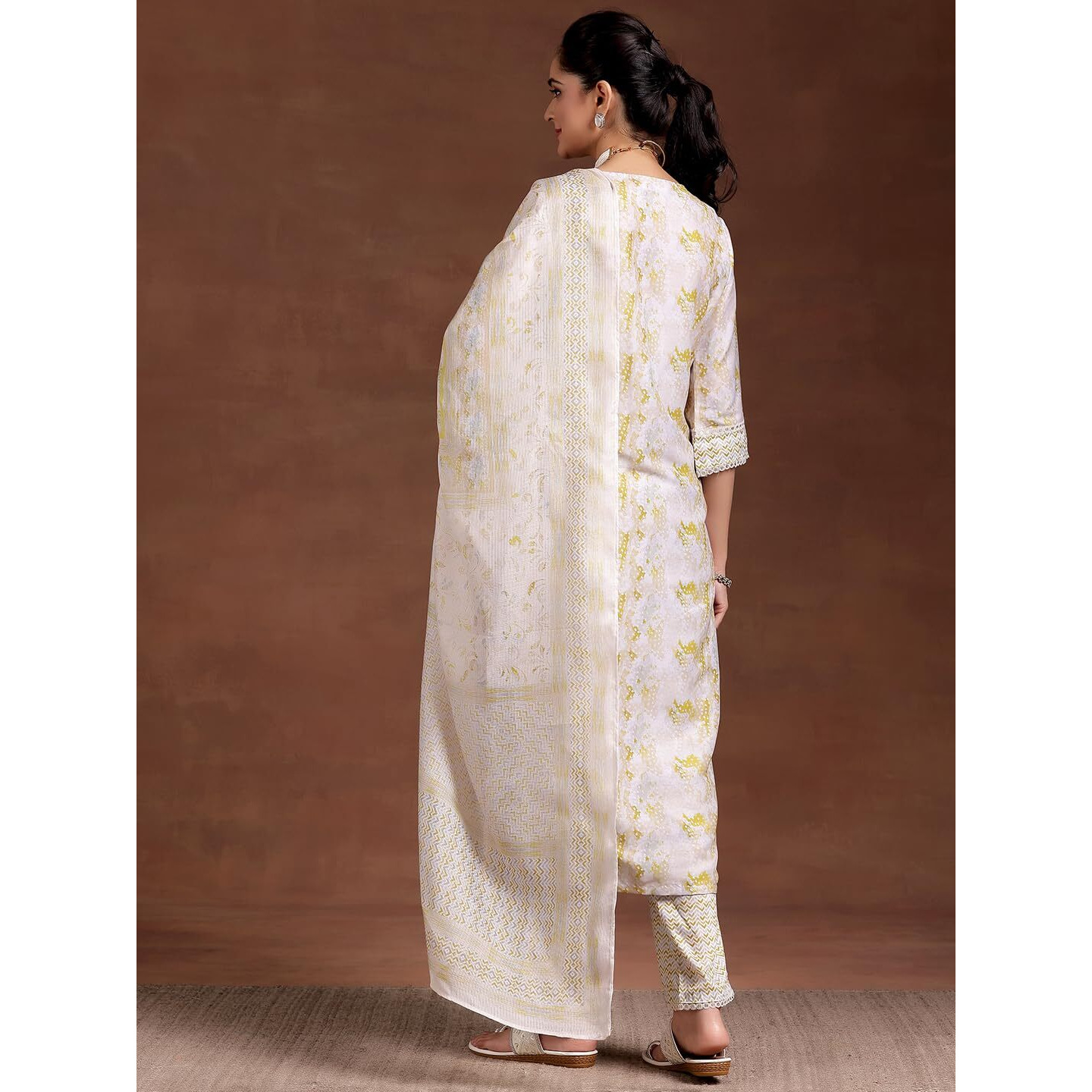 Libas Women's Cotton Blend Kurta Set (35378_Beige
