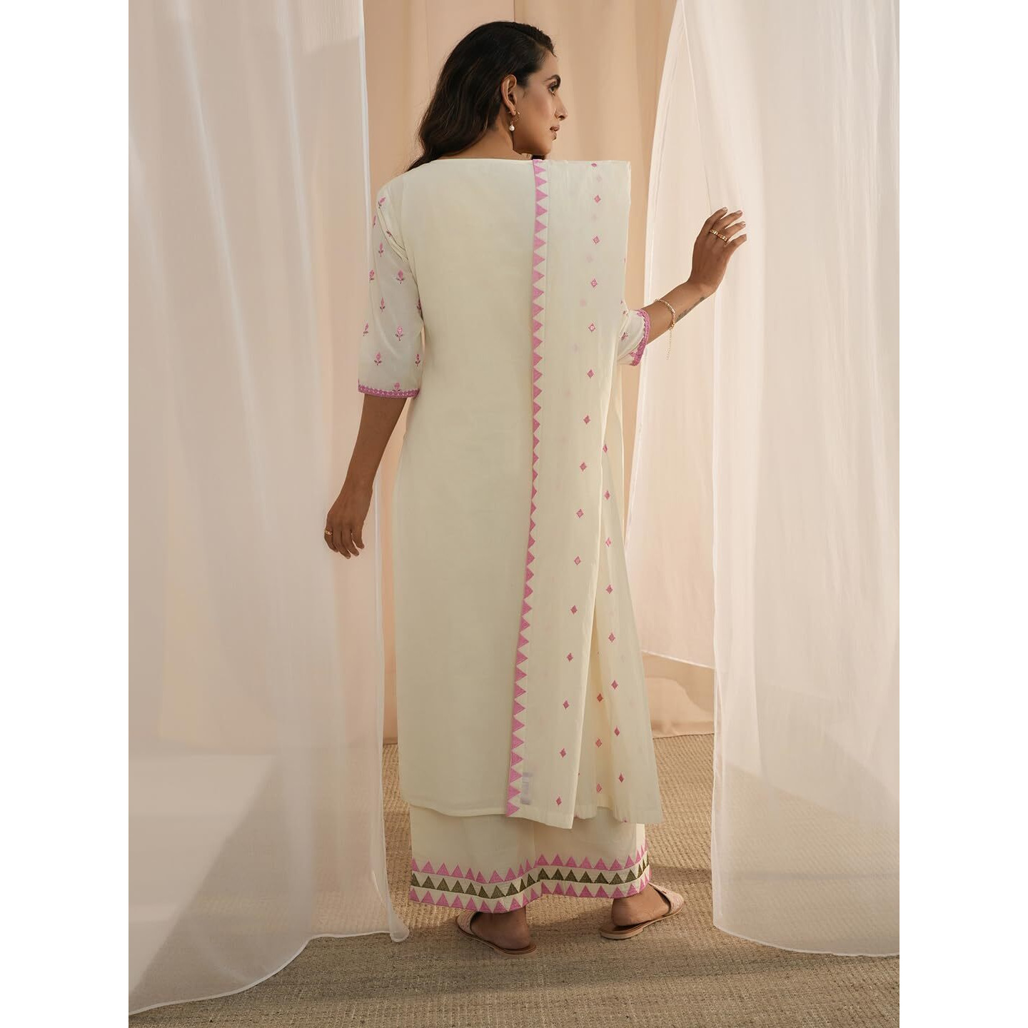 Libas Women's Cotton Kurta Sets (35226_Off White_Xs)