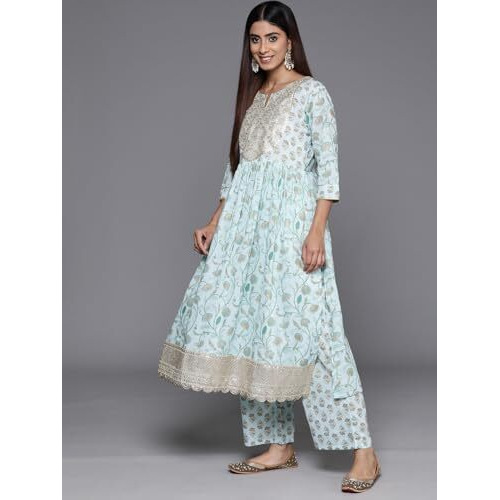 Libas Women's Cotton Kurta Set (35285_Blue