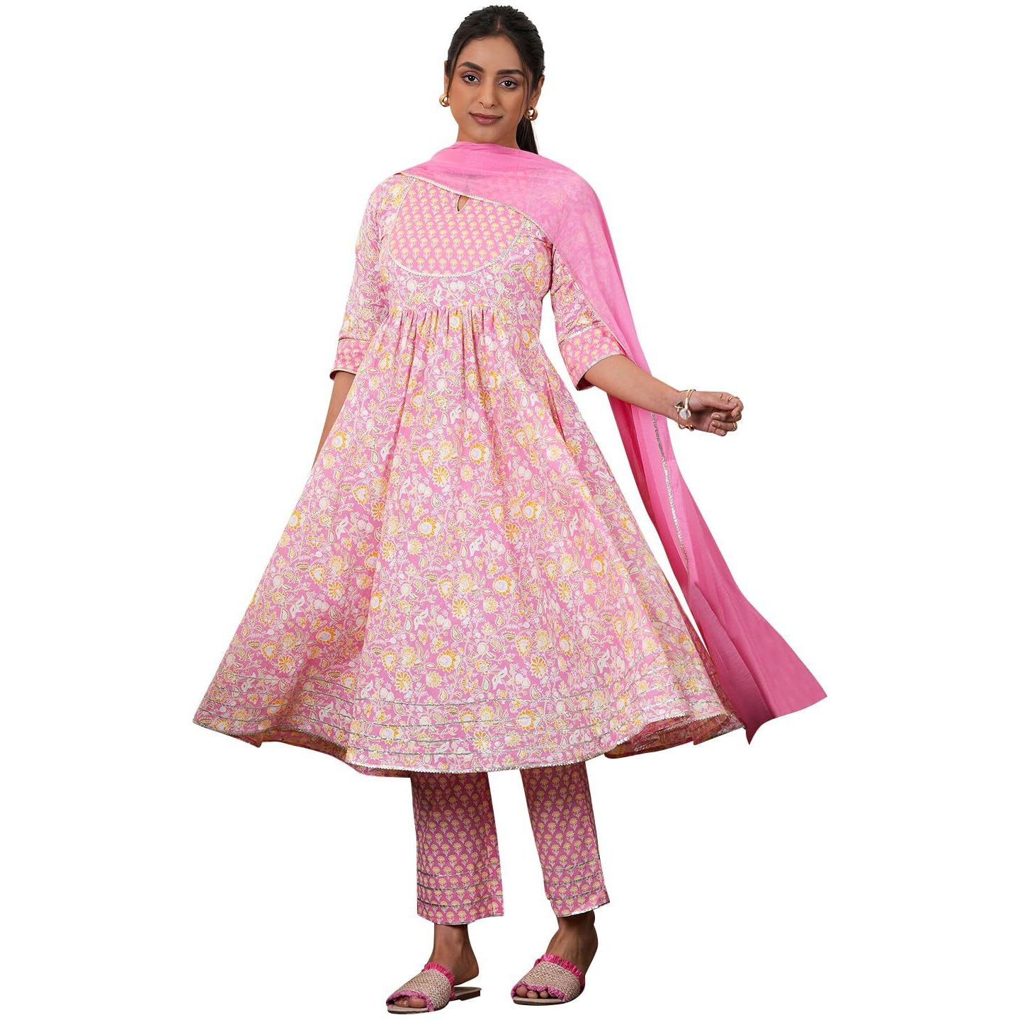 Libas Women's Cotton Kurta Sets (35242_Pink