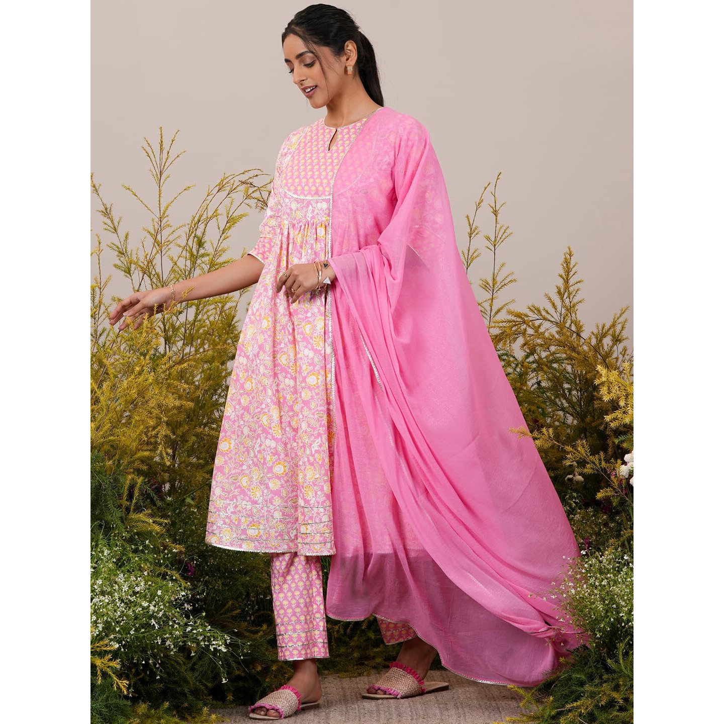 Libas Women's Cotton Kurta Sets (35242_Pink