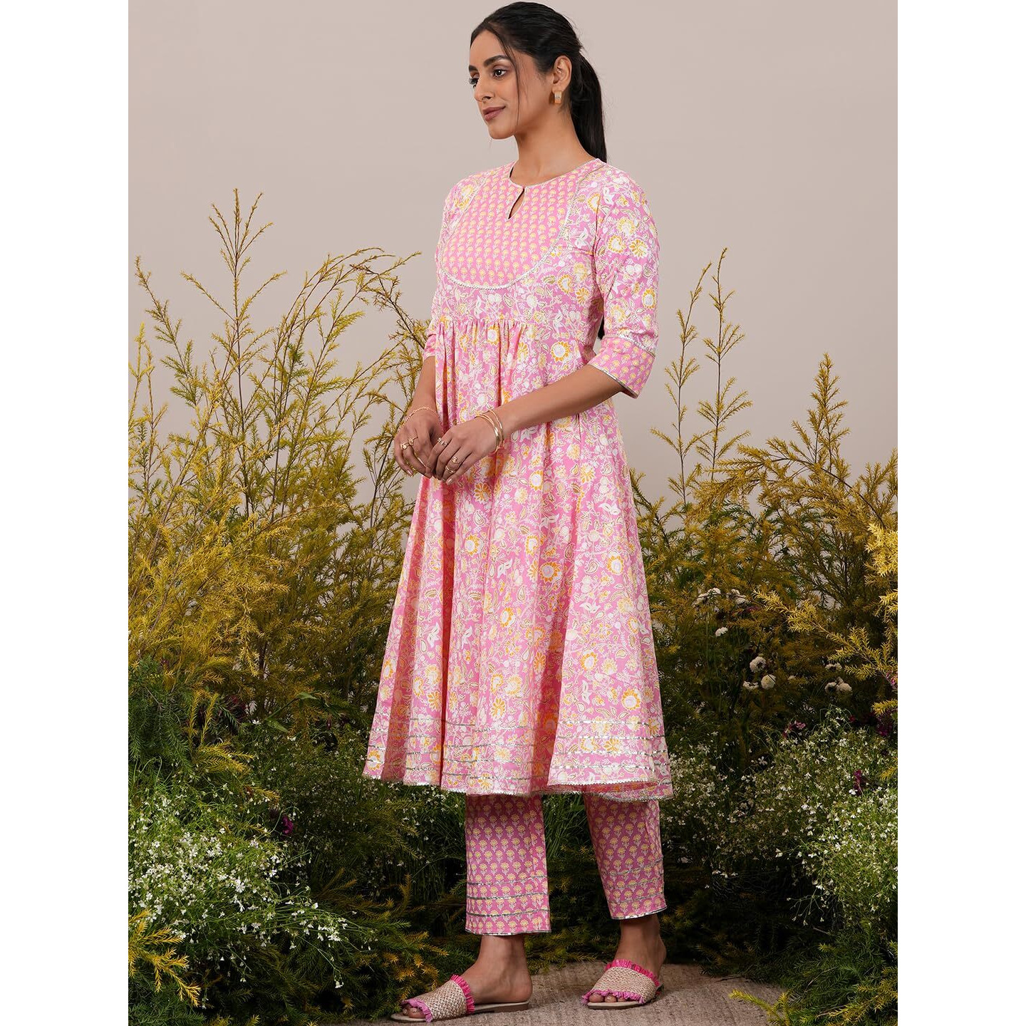 Libas Women's Cotton Kurta Sets (35242_Pink