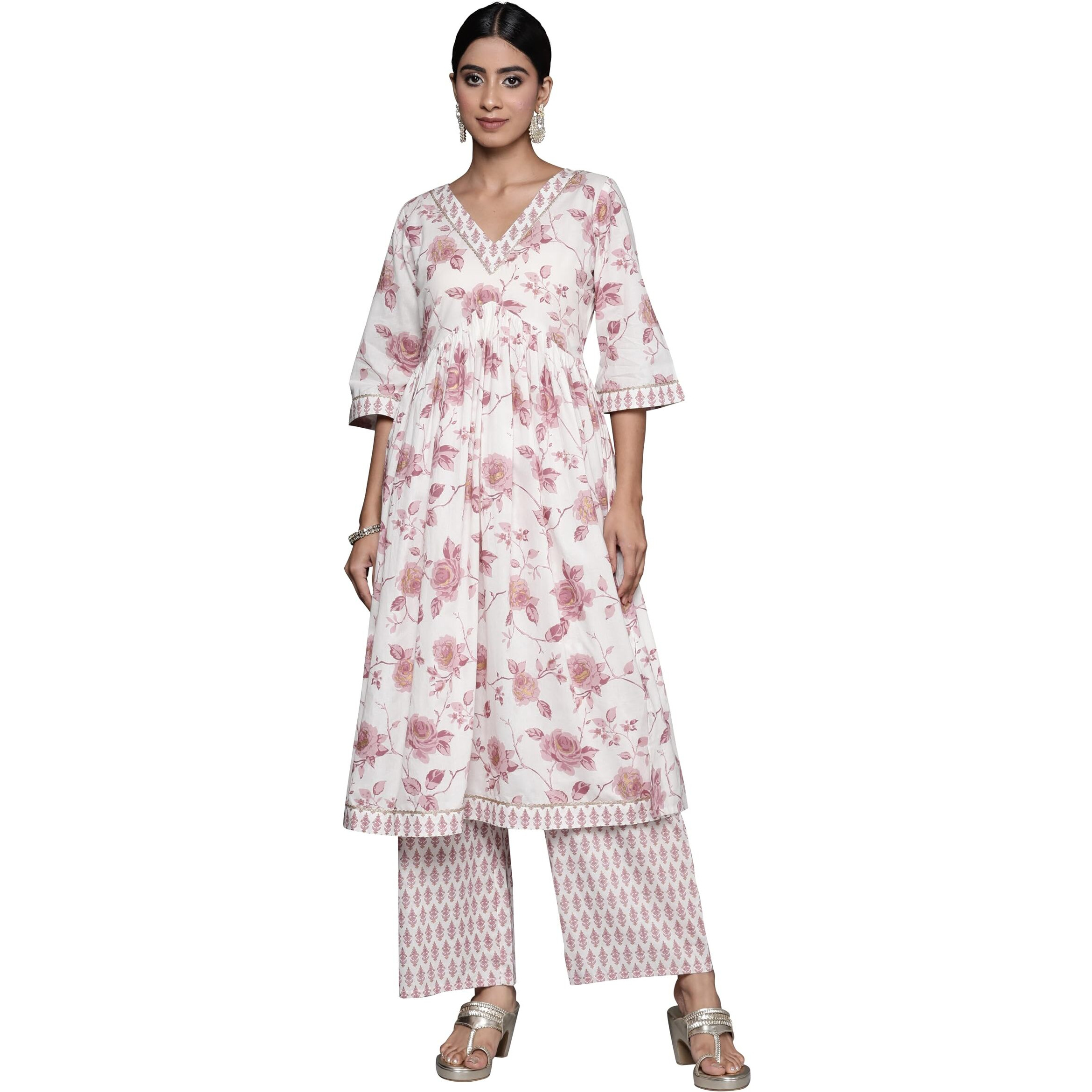 Libas Women's Cotton Kurta Sets (35415_Off White