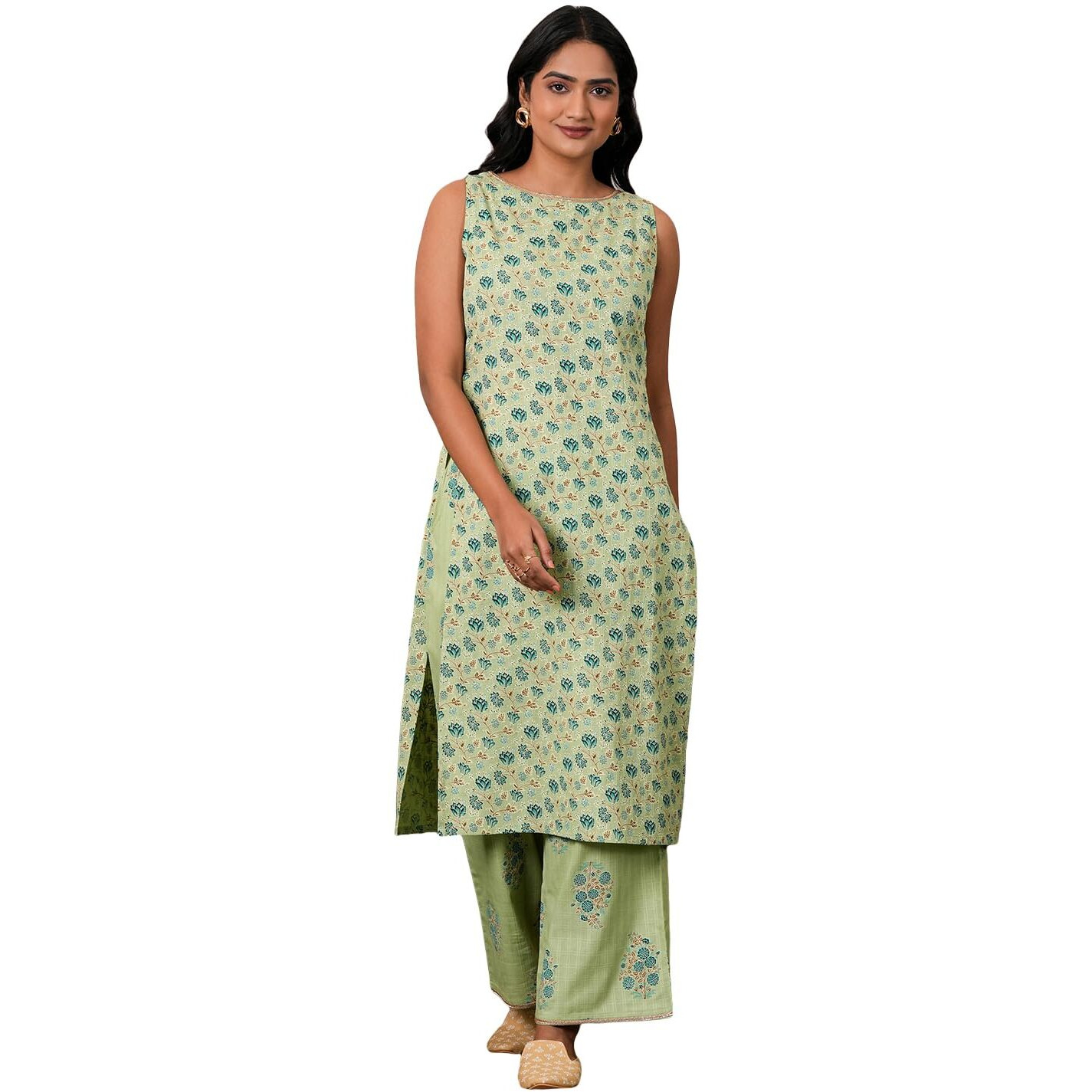 Libas Women's Cotton Kurta Set (35407_Green