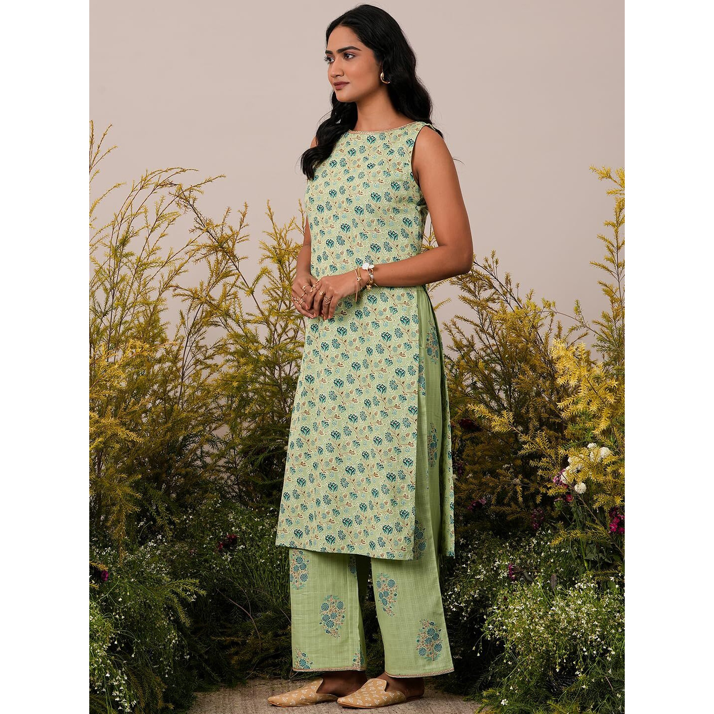 Libas Women's Cotton Kurta Set (35407_Green