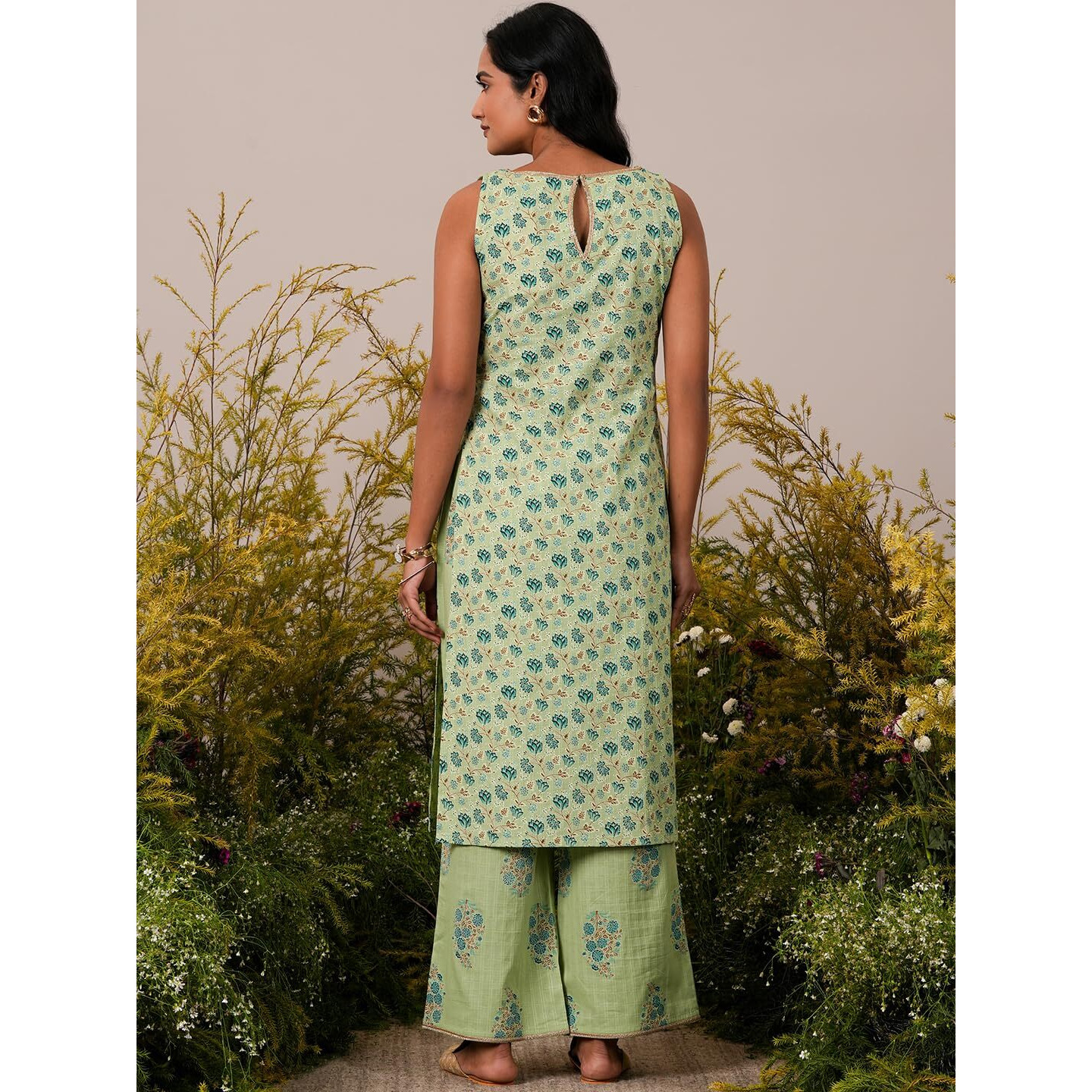 Libas Women's Cotton Kurta Set (35407_Green