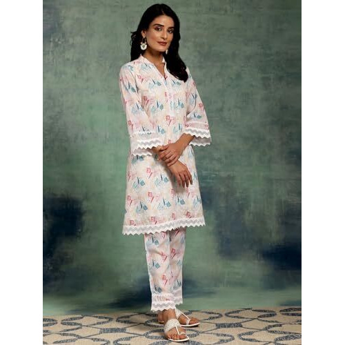 Libas Women's Cotton Kurta Set (35586_Cream