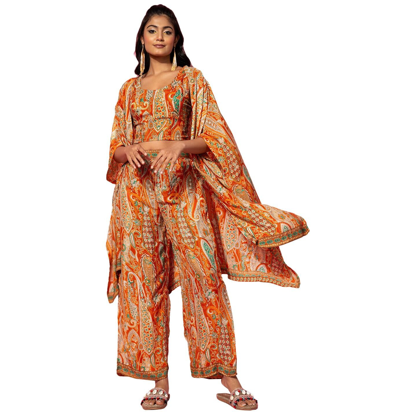 Libas Womens Printed Silk Blend Co-Ord Set For Women