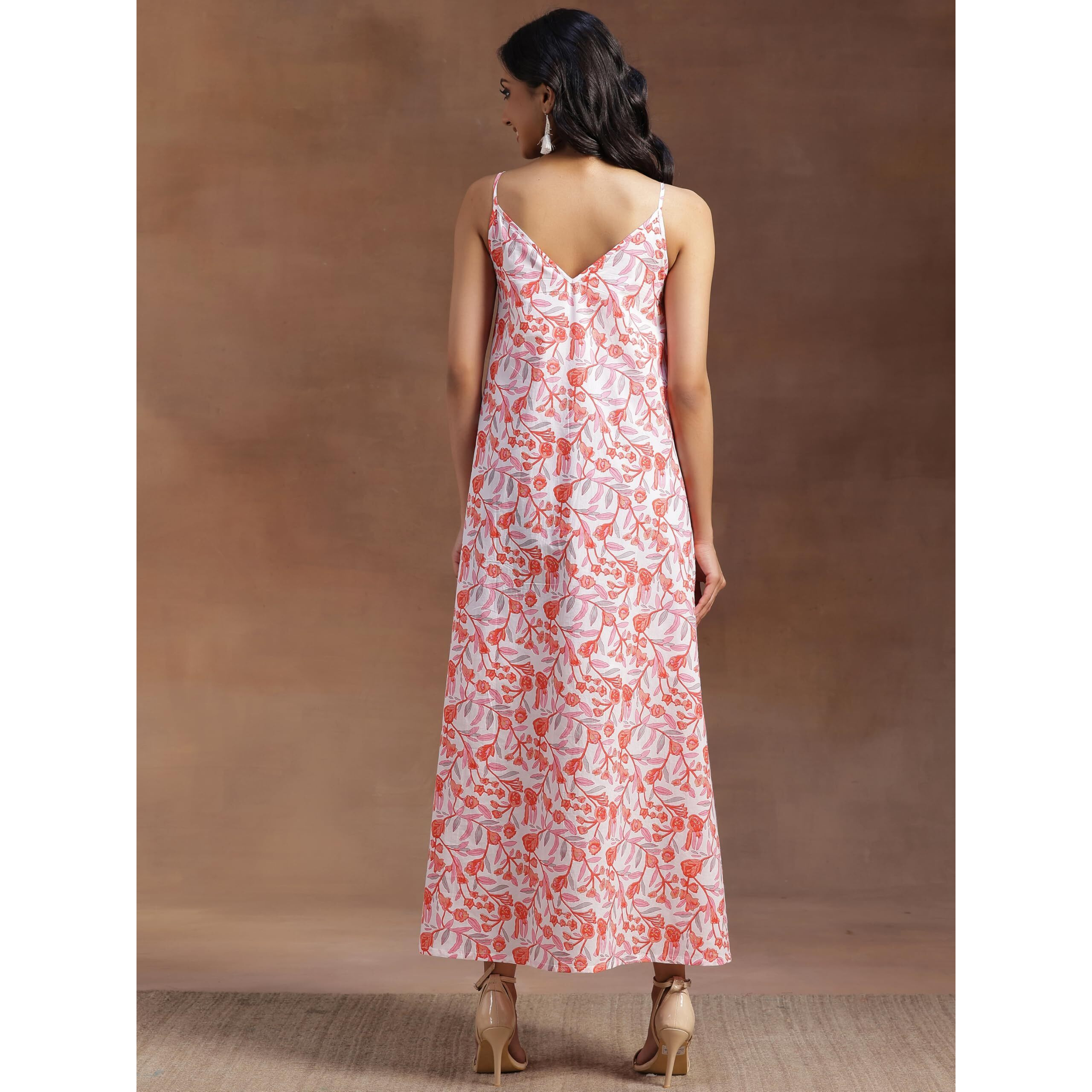 Libas Women's Cotton A-Line Maxi Dress (26911_White