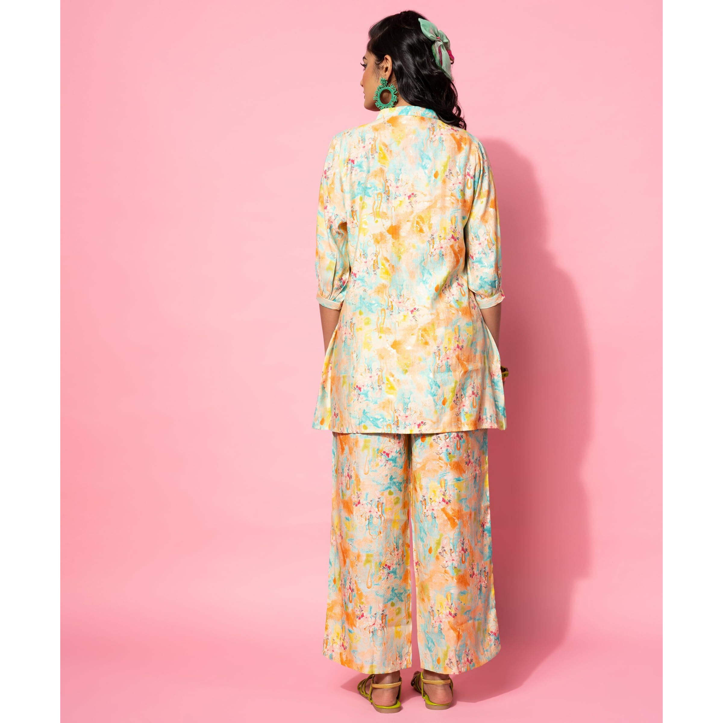 Libas Womens Printed Silk Blend Co-Ord Set For Women