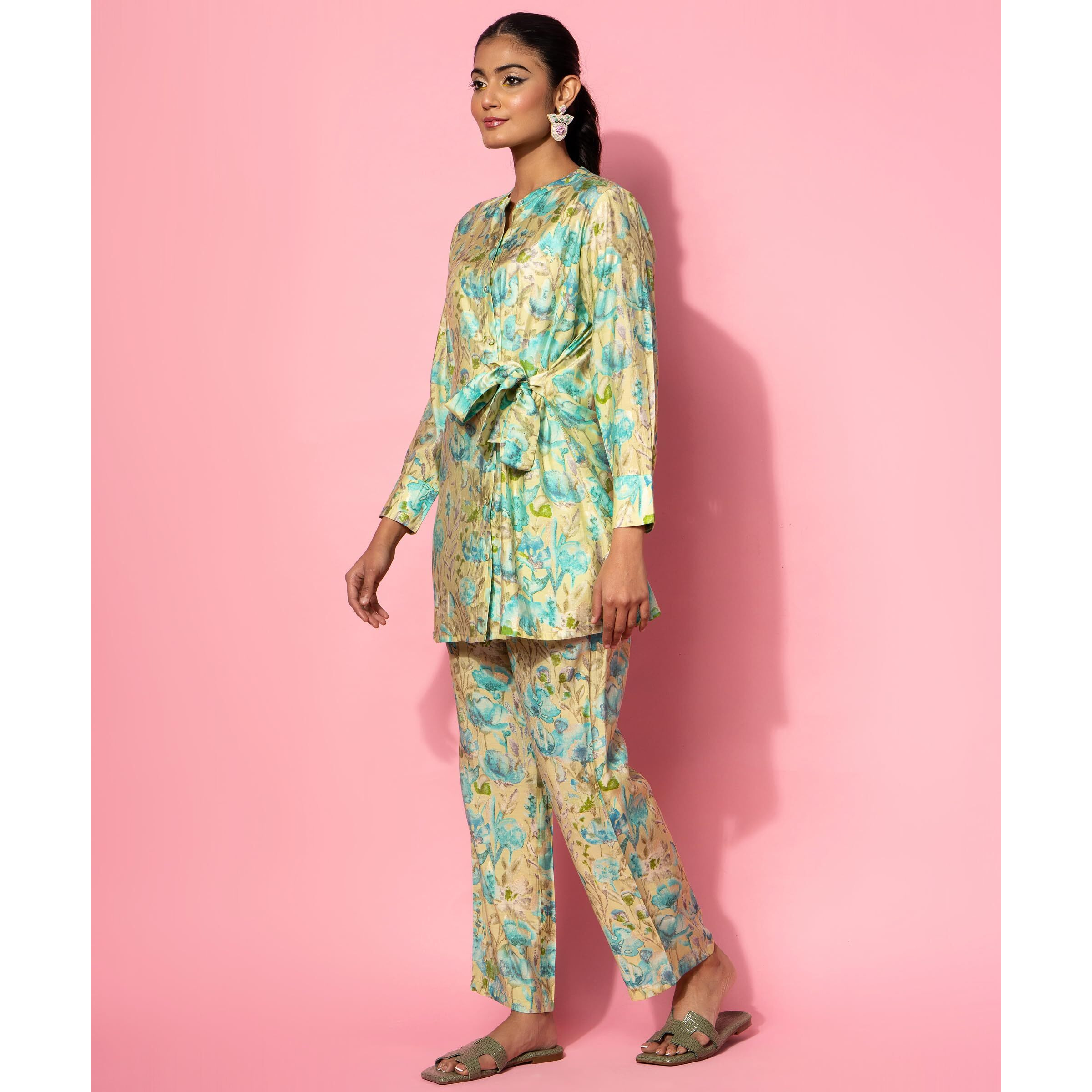 Libas Womens Printed Silk Blend Co-Ord Set For Women