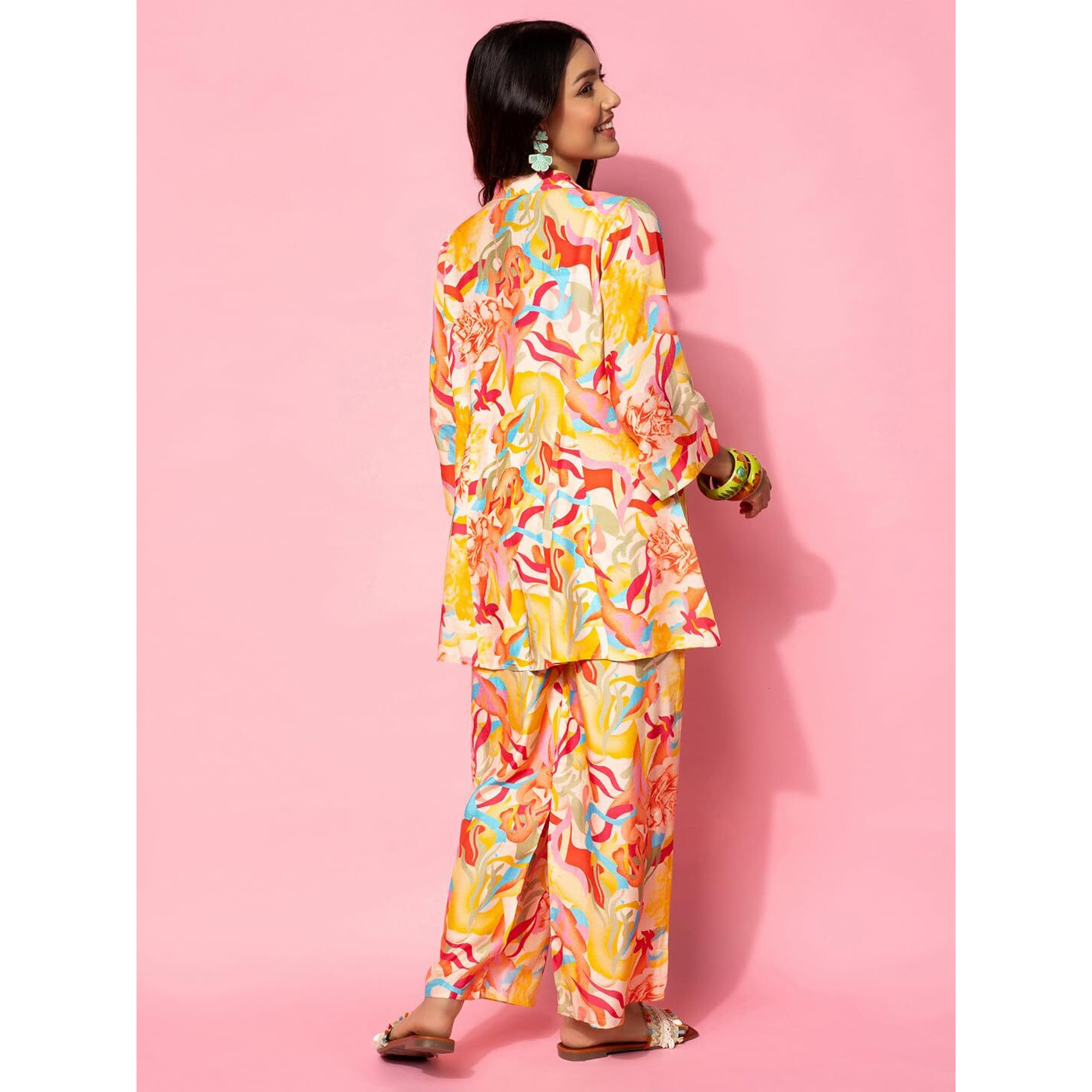 Libas Womens Printed Silk Blend Co-Ord Set For Women