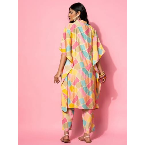 Libas Women's Multi Printed Silk Blend Co-Ords (Pack Of 2) (35506_Multicolor