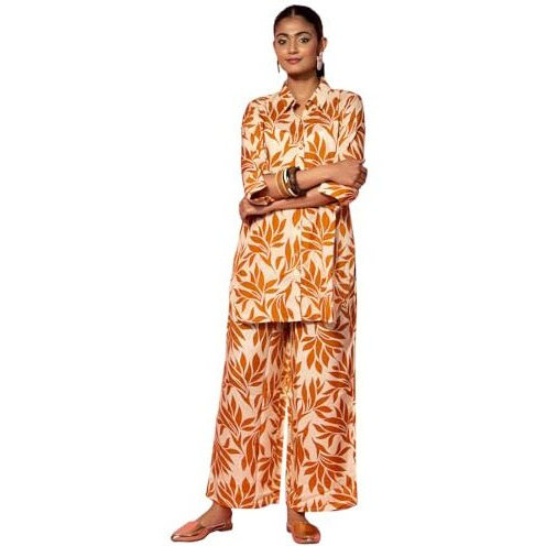 Libas Womens Printed Silk Blend Co-Ord Set For Women
