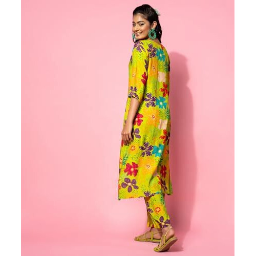 Libas Women's Printed Co-Ords (35500_Green