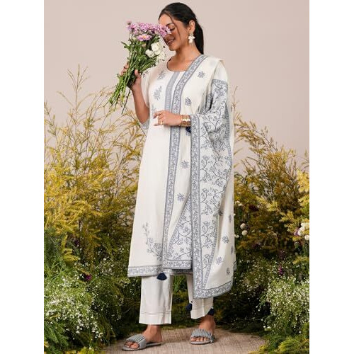 Libas Women's Cotton Kurta Set (27222_Off White