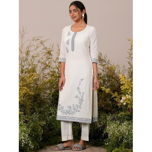 Libas Women's Cotton Kurta Set (27222_Off White