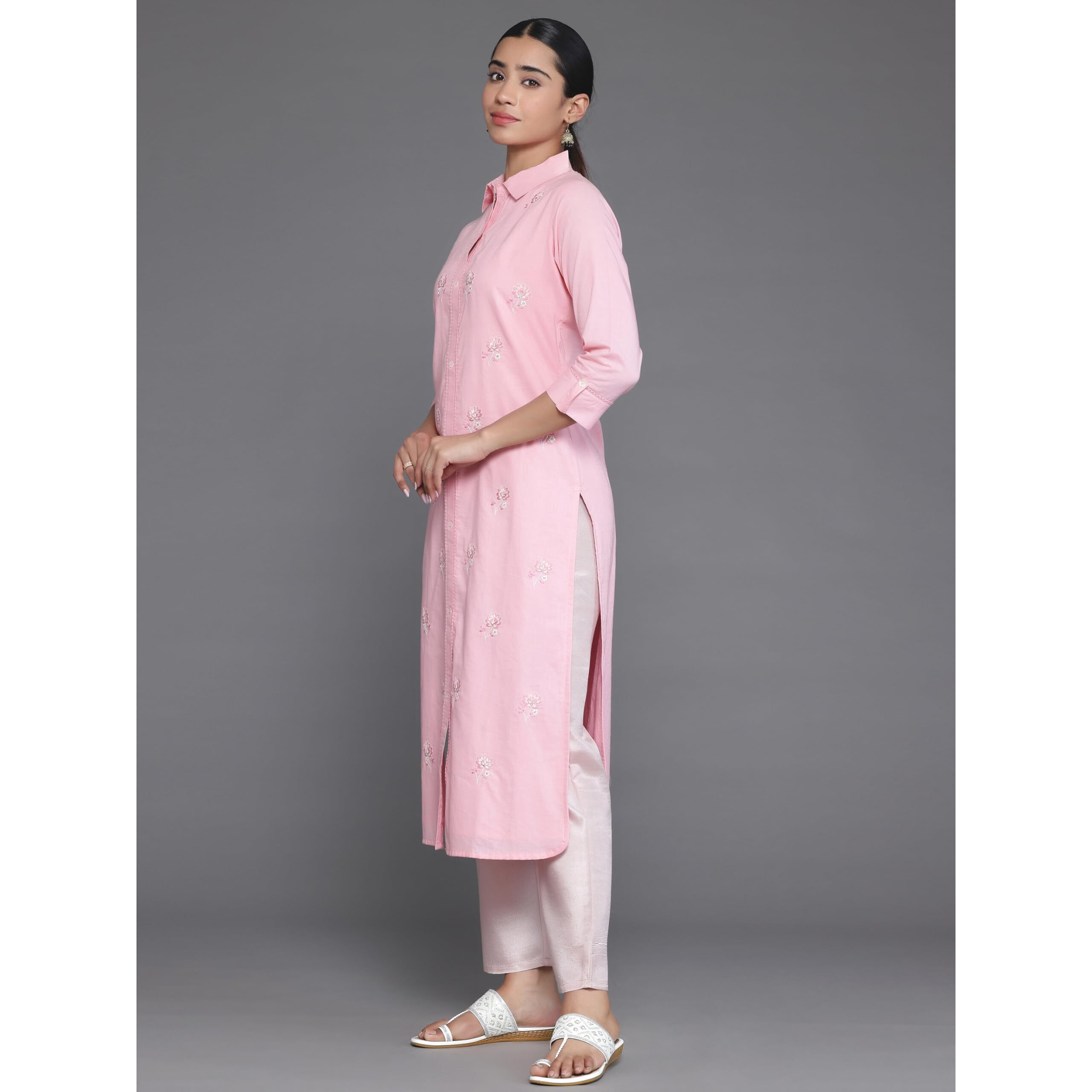 Libas Women's Cotton Regular Kurta (37131_Pink