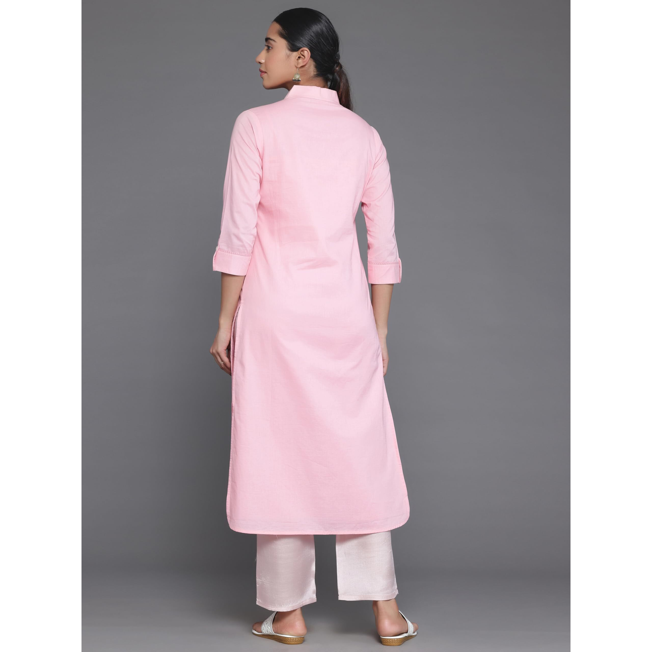 Libas Women's Cotton Regular Kurta (37131_Pink