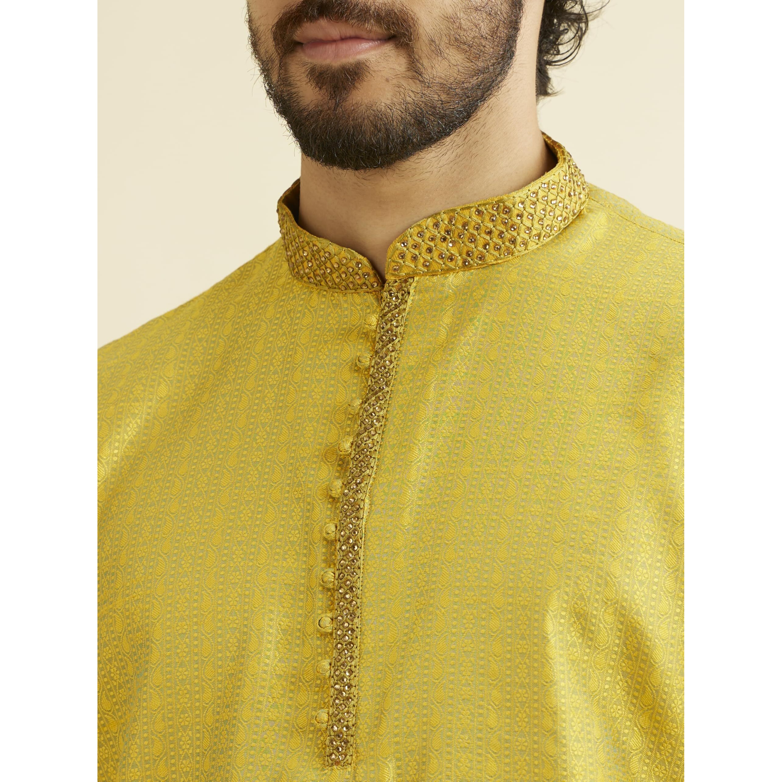 Manyavar Selfdesign Casual Kurta And Pyjama Set For Men