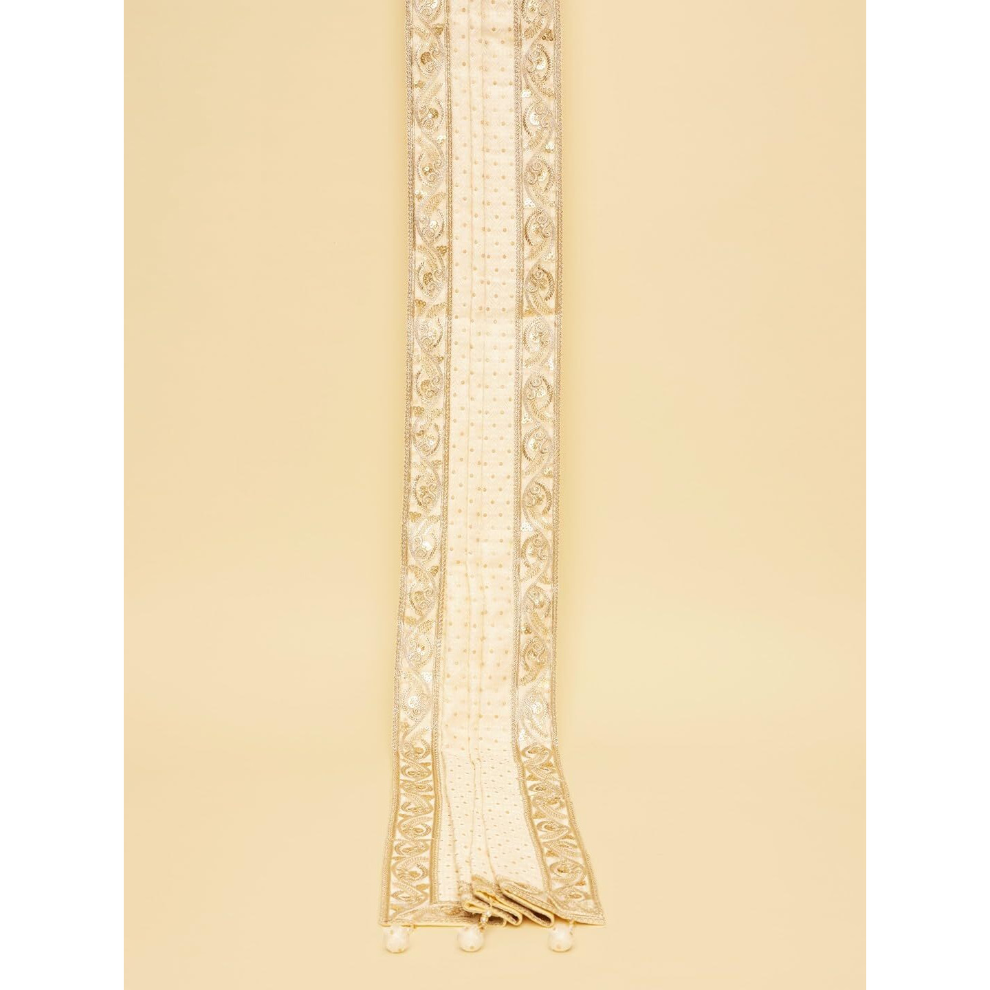 Manyavar Snow White Gota Patti Bordered Dupatta