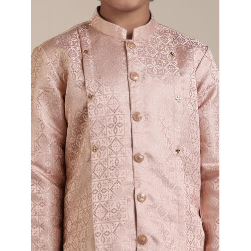 Manyavar Brocade Jacquard Kurta Trouser Set For Child(4-5 Years)
