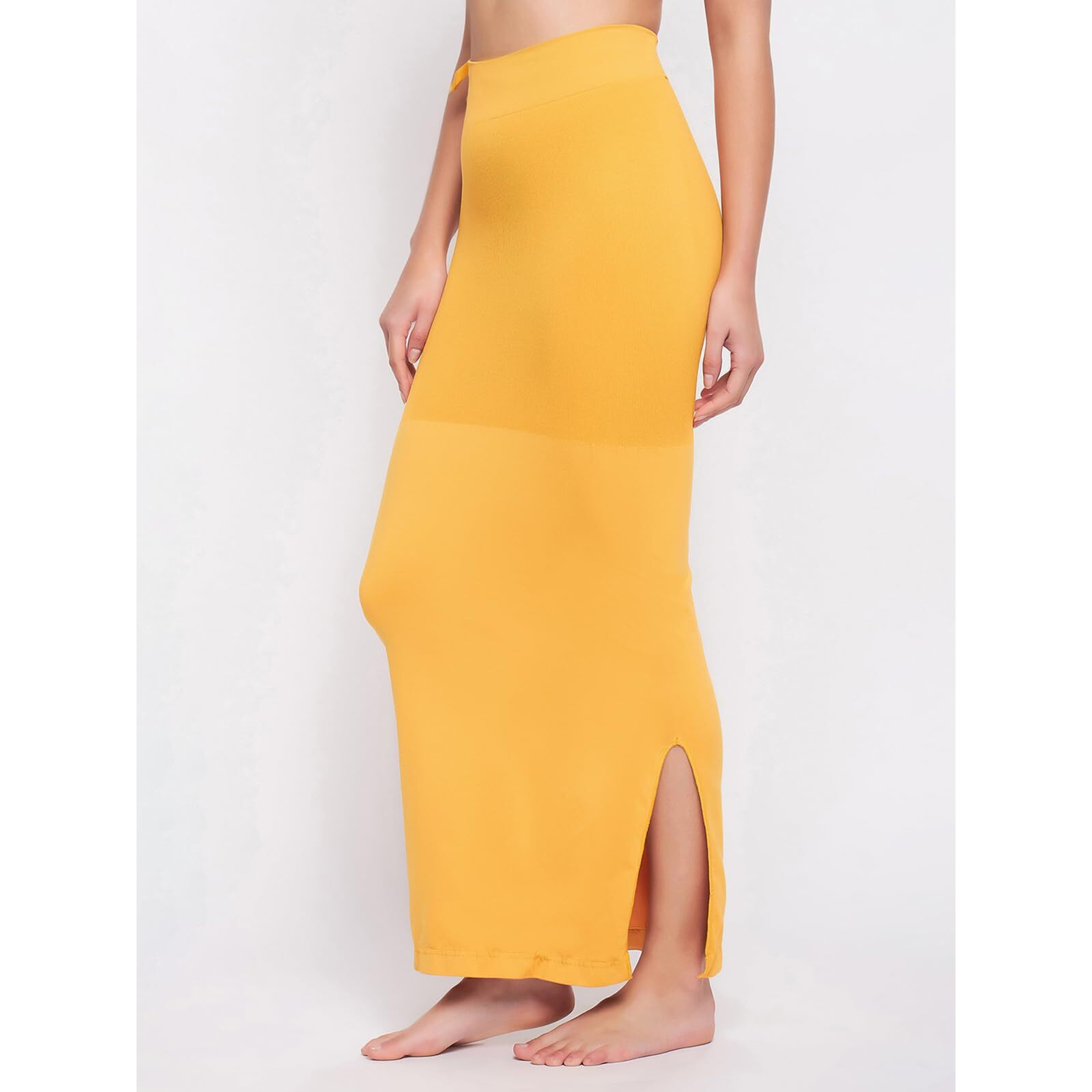 Clovia Women's Knit Cotton Saree (Sw0048P07Xxl_Yellow)