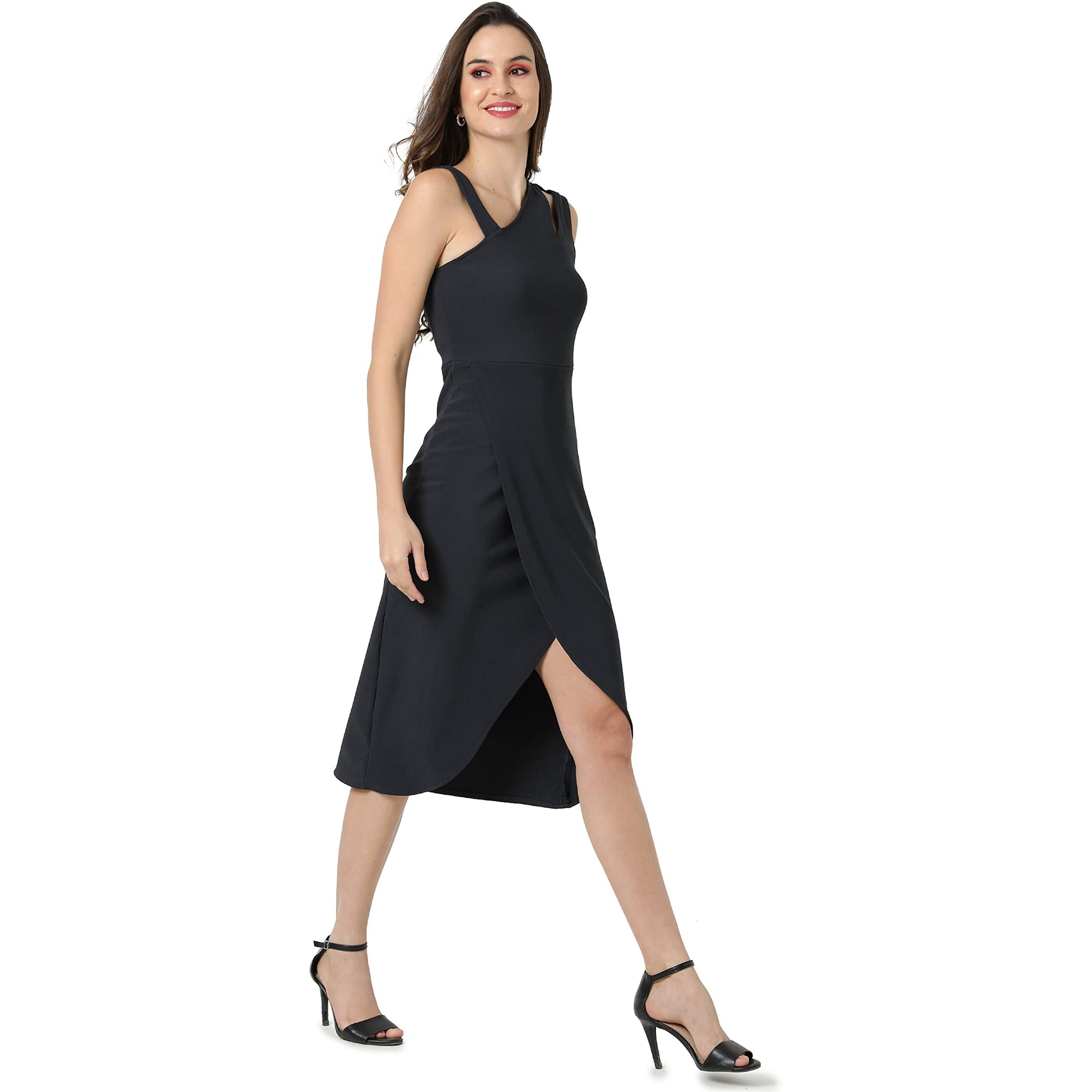 Campus Sutra Women Solid Casual Dresses(Ssmr22_Cswssdr5011_Xl) Navy Blue