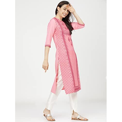 Ketch Women Polyester Regular Fit Fashion Kurta (Khku000060_Pink, Xl