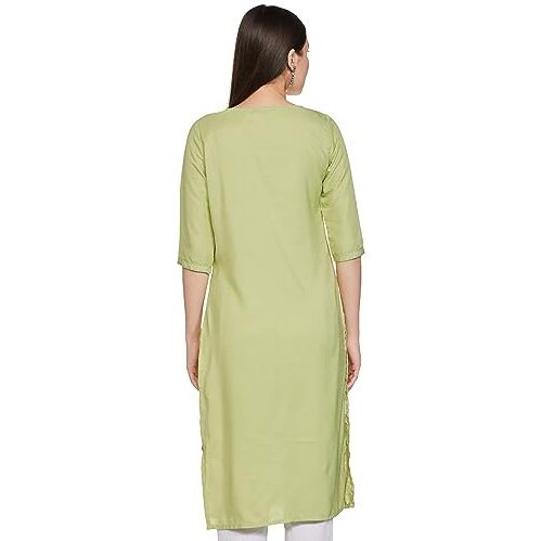 Ketch Women's Polyester Straight Dress Shirt (Khku000085_Green_L)