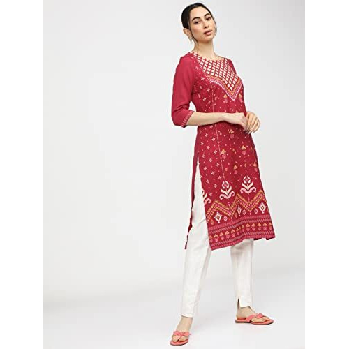 Ketch Women's Polyester Straight Dress Shirt (Khku000097_Red_S)